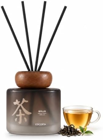 Midnight Camellia Magnolia Bloom Reed Diffuser, 5.9 Fl Oz – Creamy Floral Home Fragrance for Up to 90 Days - Reusable, Refillable Glass Holder - Includes 4 Natural Reed Sticks - Flame Free