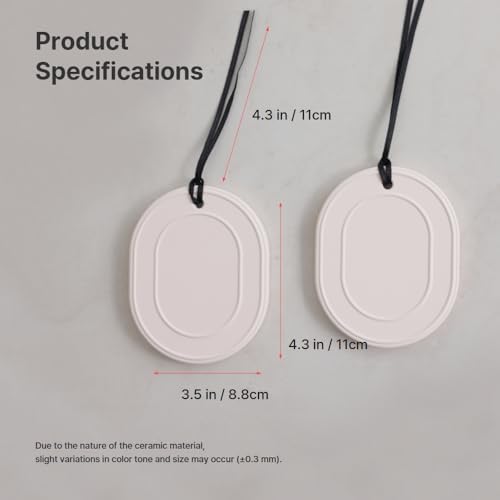 Hanging Aroma Stone Diffuser, Odor Eliminator & Air Freshener for Closet, Suitcase, Drawer, Passive Ceramic, Reusable, 2 Pack