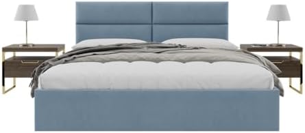 Vänt Wall Mounted Headboard Panels, King/Twin, Micro Suede Blue