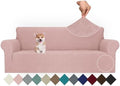 JIVINER Stretch Oversized Sofa Covers 1 Piece 4 Seater Couch Covers Jacquard Universal Sofa Slipcovers for Extra Large Funiture Protector for Kids, Pets (Dusty Pink, XL Sofa)