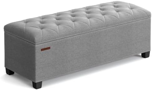 SONGMICS Storage Ottoman Bench, Foot Rest with Legs, Load up to 661.4 lb