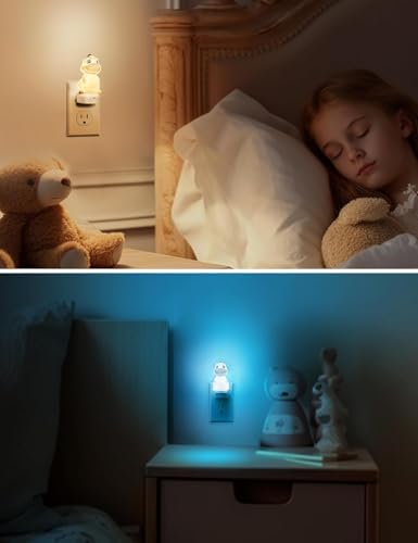 L LOHAS LED Plug in Night Light, Kids, 2-Pack 3D Cute Dinosaur Night Lights