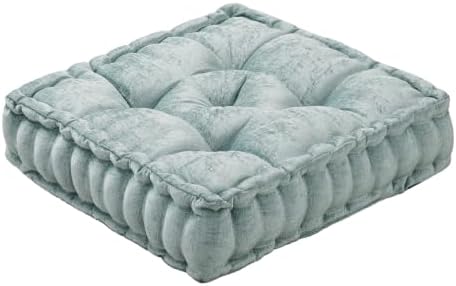 Intelligent Design Floor Pillow, Large Cushion for Meditation, 20x20 Aqua