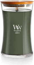 WoodWick Fraser Fir Scented Candle, Crackling Wick, 21.5oz