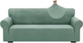ZNSAYOTX 1 Piece Jacquard Couch Covers for 3 Cushion Couch Living Room High Stretch Sofa Cover Pets Dogs Friendly Anti Slip Thickened Slipcovers Furniture Protector (Large,New Pattern Pea Green)