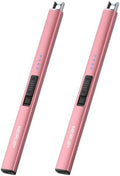 MEIRUBY 2 Pack Electric Candle Lighter, Christmas Stocking Stuffers Gifts for Women Mom Men Wife Sister, USB Arc Rechargeable Windproof Long Lighter for Candle BBQ Housewarming Birthday Gifts Idals
