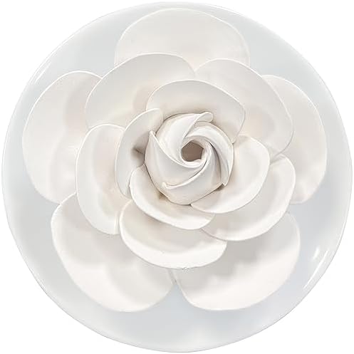 Passive Diffuser for Essential Oil-Ceramic Diffuser Non Electric Oil Diffusers for Small Mini Room, Desk Decorative, Bathroom (White Camellia)