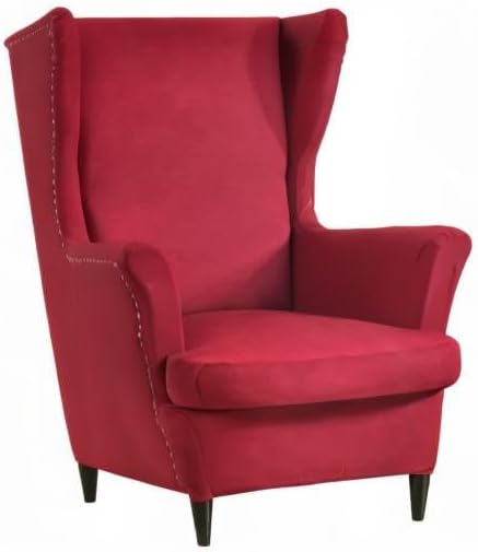 HZDHCLH Wingback Chair Slipcovers 2 Piece,Stretch Spandex Wing Chair Covers for Living Room Armchair,Washalbe Sofa Slipovers (Burgundy)