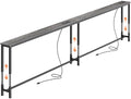 Huuger 102.4 Inch Sofa Table with Power Outlets, 23.9’’-34.4’’ Height Adjustable Range, Behind Couch Table with USB-C Ports, Sofa Tables Narrow Long, Skinny Console Table, for Small Spaces, Grey