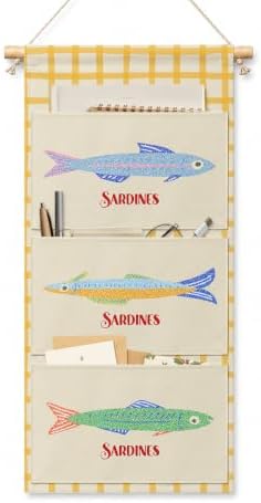IAXIC Ocean Theme Wall Organizer, Canvas Storage Pockets for Nursery