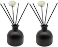 2PCS Perfume Reed Diffuser Bottle,Empty Glass Container 100ml Fragrance Accessories use with Black Sticks for DIY Replacement (Matte Black)