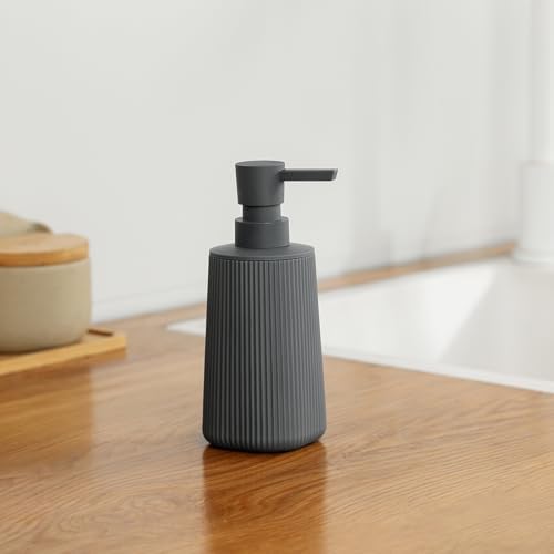 YAUKPH Small Soap Dispenser for Bathroom and Kitchen Matte Dark Gray