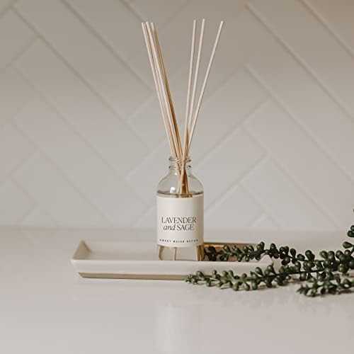 Sweet Water Decor Lavender & Sage Reed Diffuser, 3.5 Fl Oz, 8 Reeds