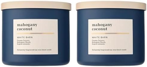 Bath & Body Works 3-Wick Candle, Mahogany Coconut, 14.5 oz, 2 Pack