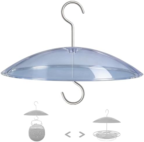 8" Mini Plastic Rain Cover for Bird Feeder, Clear Weather Guard Baffle Dome
