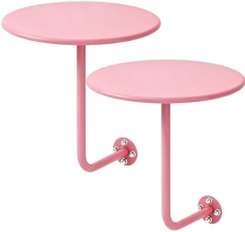 2 PS Wall Mounted Side Table Round Floating Nightstand L-Bracket Bar Table