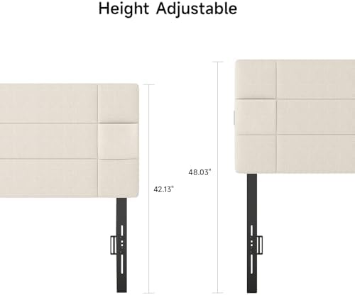 ONBRILL Headboard Full/Queen Size, Adjustable Height 42-48 in, Off White