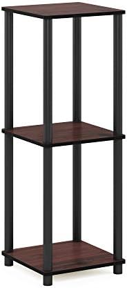 Furinno Turn-N-Tube Toolless 2-Tier Side Table Set of 2, Cherry Oak