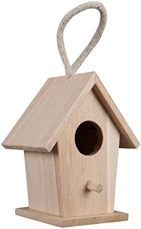 Make Market 4.3" Traditional Birdhouse - Unfinished Hanging Birdhouse Made of 100% Wood, Outdoor Nesting Boxes - Bulk 12 Pack