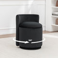 MINCETA Vanity Chair with Storage, 360° Swivel Accent Chair, Deep Black