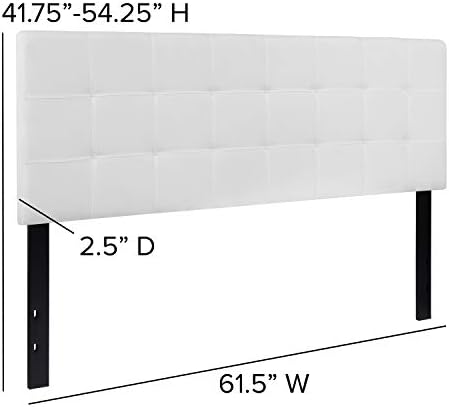 EMMA + OLIVER White Queen Quilted Tufted Headboard