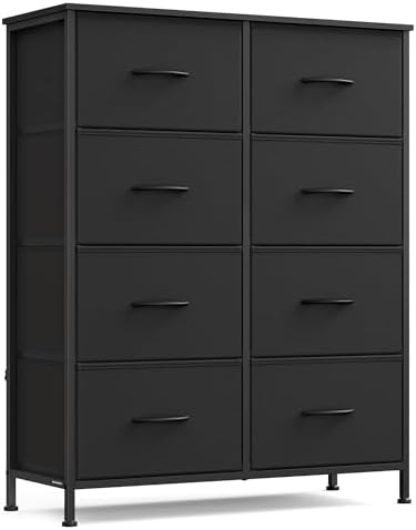 SONGMICS Dresser for Bedroom, Tall Dresser with 8 Fabric Drawers