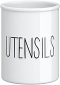 Barnyard Designs Ceramic Farmhouse Kitchen Utensil Holder 7" (White)