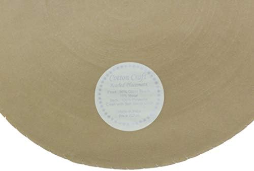 COTTON CRAFT Glitz Handmade Beaded Charger Placemats - Set of 4 - Champagne