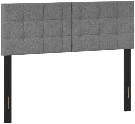 GIANTEX Linen Upholstered Headboard for Queen Full Size Bed, Dark Grey