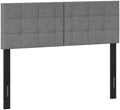 GIANTEX Linen Upholstered Headboard for Queen Full Size Bed, Dark Grey