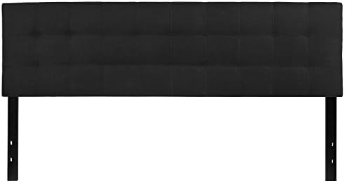 EMMA + OLIVER Black King Quilted Tufted Headboard