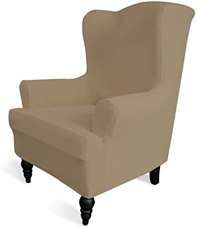 Easy-Going Stretch Wingback Chair Sofa Slipcover Tan