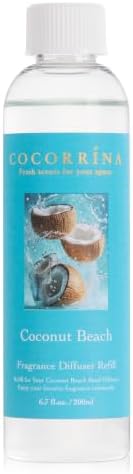 COCORRÍNA Refill - Coconut Beach Scented Oil for Reed Diffuser Home Fragrance for Bedroom, Bathroom