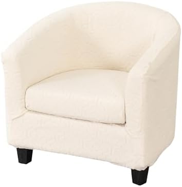 NILUOH Jacquard Club Chair Covers 2-Piece Stretch Barrel Chair Slipcovers Tub Chair Cover Non Slip Round Armchair Covers Couch Covers with Elastic Bottom for Bar Counter Living Room