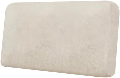 Loveseat Cushion Cover Leather-Look 1PC Stretch Love Seat Slipcover for Living Room Individual Couch Seat Protector, Pet-Friendly, Non-Slip, Easy Fit - Beige