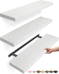 BAYKA White Floating Shelves 22.5in, Set of 3, Wall Mounted for Wall Decor