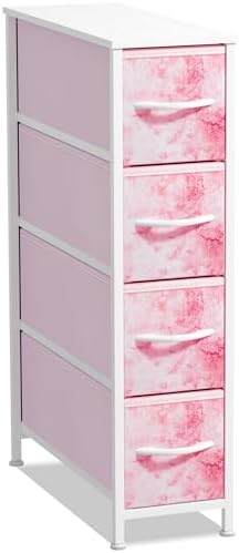 Sorbus 4-Drawer Narrow Dresser for Bedroom (Tie-dye Pink)