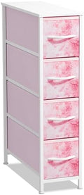 Sorbus 4-Drawer Narrow Dresser for Bedroom (Tie-dye Pink)