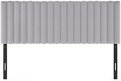 Furinno Roanne Upholstered Tufted Headboard, Glacier, Queen