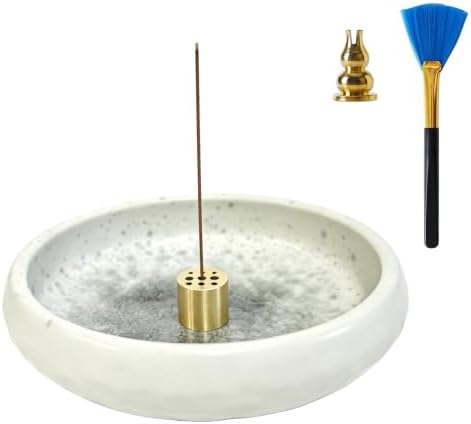 6 Inch Japanese Incense Holder for Stick,Ceramic Handmade White