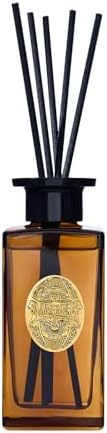 M&SENSE 6.3 oz Large Reed Diffuser Set | Tobacco Teakwood Scent Oil Diffuser with Sticks | Hotel Collection Non-Toxic Essential Oil |for Bedroom Bathroom Living Room