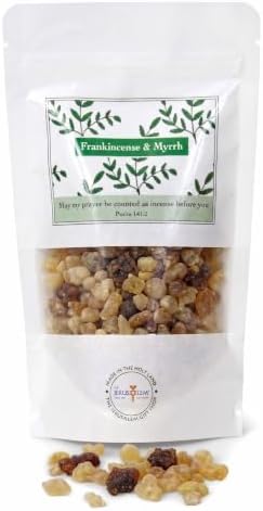 Frankincense and Myrrh Holy Incense from Jerusalem in a Gift Pack - Sacred Jerusalem Aromatic Granules - Traditional Biblical Scents for Home & Worship, A Church Incense