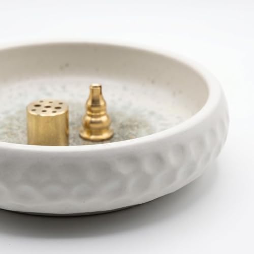6 Inch Japanese Incense Holder for Stick,Ceramic Handmade White