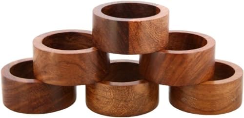 Wooden Napkin Ring for Weddings Dinner Parties or Every Day Use (Set of 12, Plane)