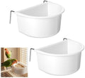 2 Pack Bird Cage Feeder, Plastic Hanging Feeder Cup with Metal Hooks Food and Water Dispenser Bowl for Small Birds Parakeet