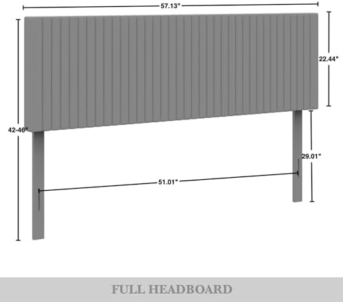 Full Corduroy Velvet Upholstered Adjustable Headboard, Red