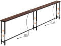 Huuger 102.4 Inch Sofa Table with Power Outlets, Skinny Behind Couch Table