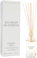 Sweet Water Decor Pumpkin Spice Reed Diffuser Set - Pumpkin, Cloves, Cinnamon, and Vanilla Fall Scented Diffusers - Scent Diffusers for Home, Long Lasting Fragrance, Made in the USA