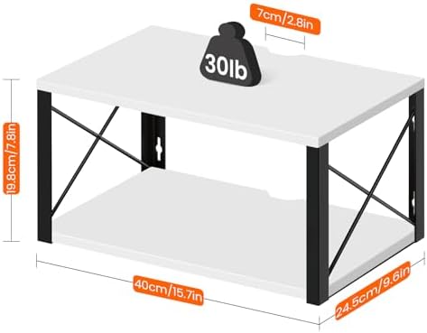 Homode Floating Night Stand, Modern Bedside Shelf Wall Mount, White