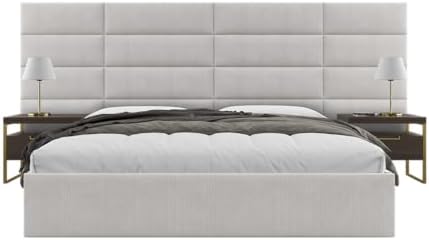 Vänt Wall Mounted Headboard Panels, King/Twin, Ribbed Stone